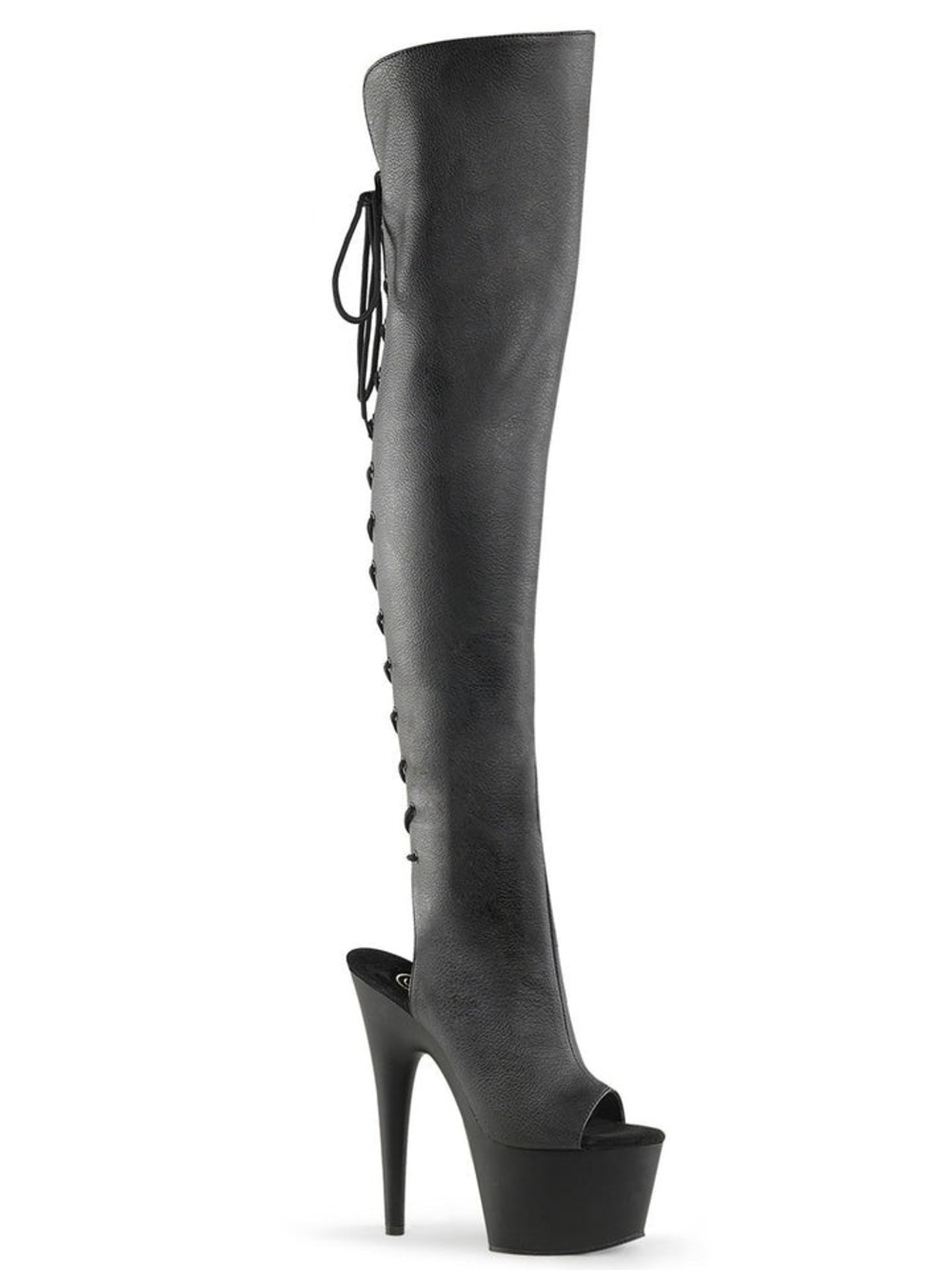 Pleaser Adore-3019 Black Over-the-Knee Stiletto Boots